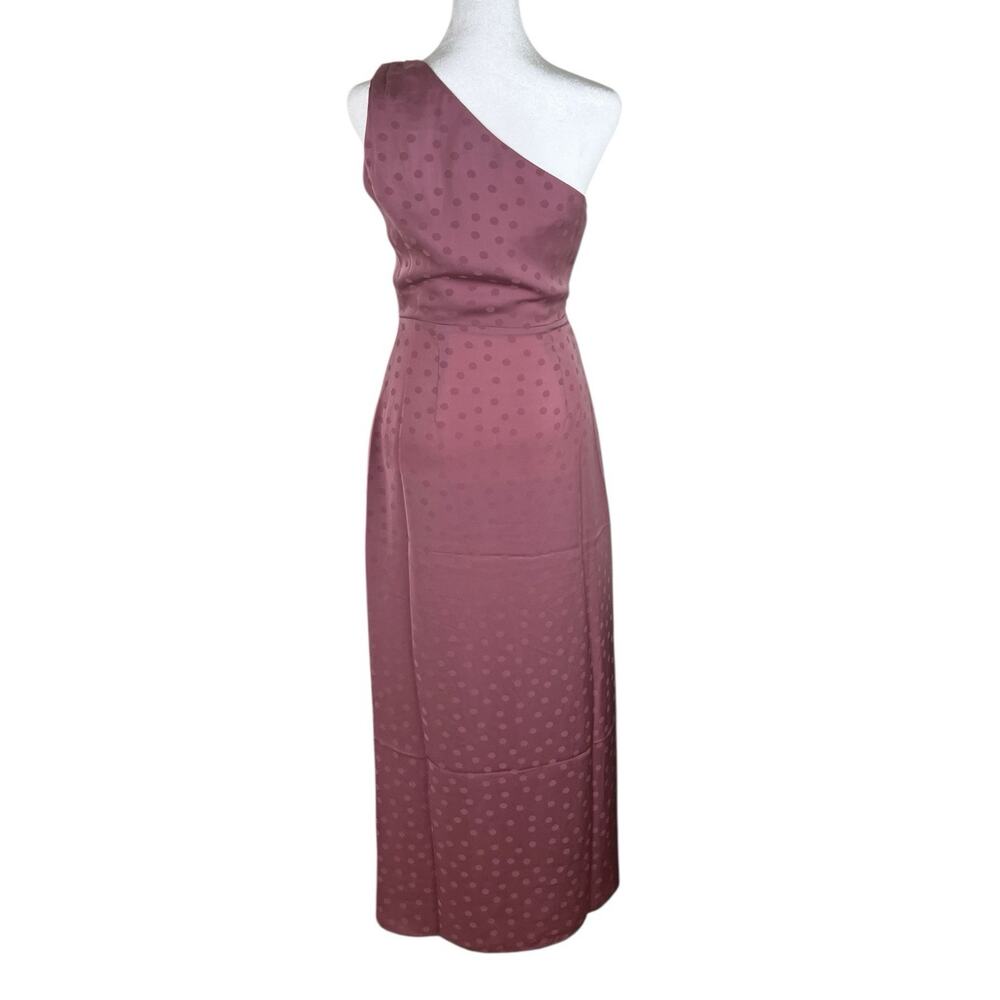 Favorite Daughter Singles Table Dress Mauve Polka Dot One Shoulder Size 0 NWT - Picture 7 of 11
